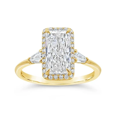 New Brilliance Lab Grown 2.43CTW Radiant Diamond Bridal Ring in 14K Yellow Gold