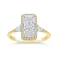 New Brilliance Lab Grown 2.43CTW Radiant Diamond Bridal Ring in 14K Yellow Gold