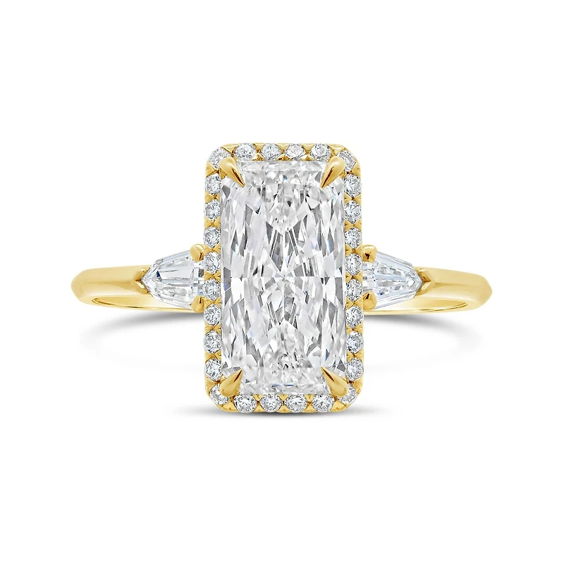 New Brilliance Lab Grown 2.43CTW Radiant Diamond Bridal Ring in 14K Yellow Gold