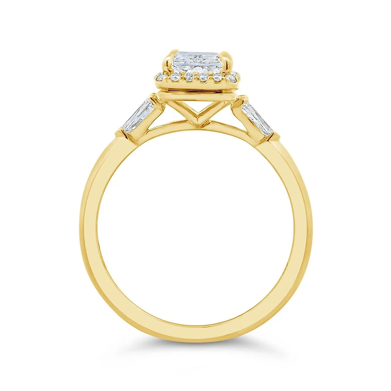 New Brilliance Lab Grown 2.43CTW Radiant Diamond Bridal Ring in 14K Yellow Gold