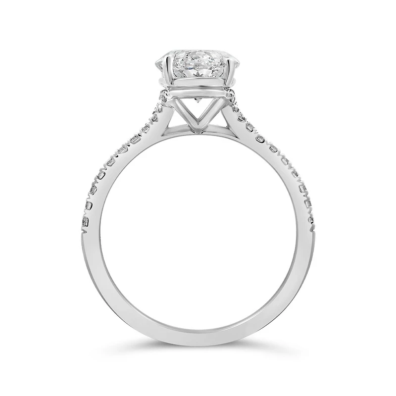 New Brilliance Youra Lab Grown 3.25CTW Oval Diamond Bridal Ring in 14K White Gold