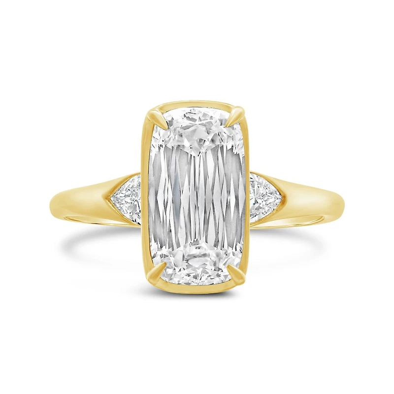 New Brilliance Youra Lab Grown 3.20CTW Cushion Diamond Bridal Ring in 14K Yellow Gold