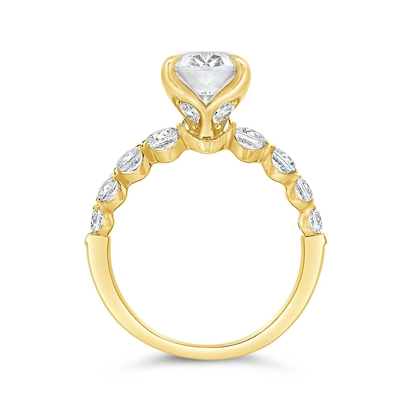 New Brilliance Lab Grown 3.87CTW Oval Diamond Bridal Ring in 14K Yellow Gold