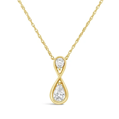 New Brilliance Lab Grown 0.53CTW Diamond Infinity Pendant in 10K Yellow Gold
