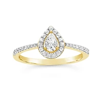 New Brilliance Lab Grown 0.37CTW Pear Diamond Ring in 10K Yellow Gold