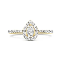 New Brilliance Lab Grown 0.37CTW Pear Diamond Ring in 10K Yellow Gold