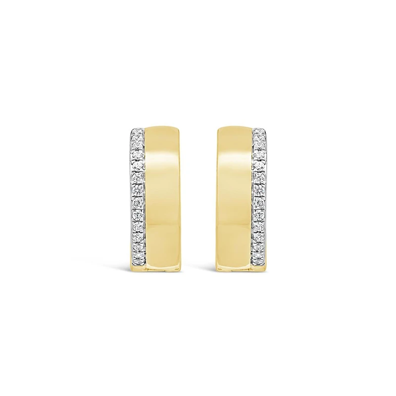 New Brilliance Lab Grown 0.18CTW Diamond Hoops in 18K Yellow Gold Vermeil