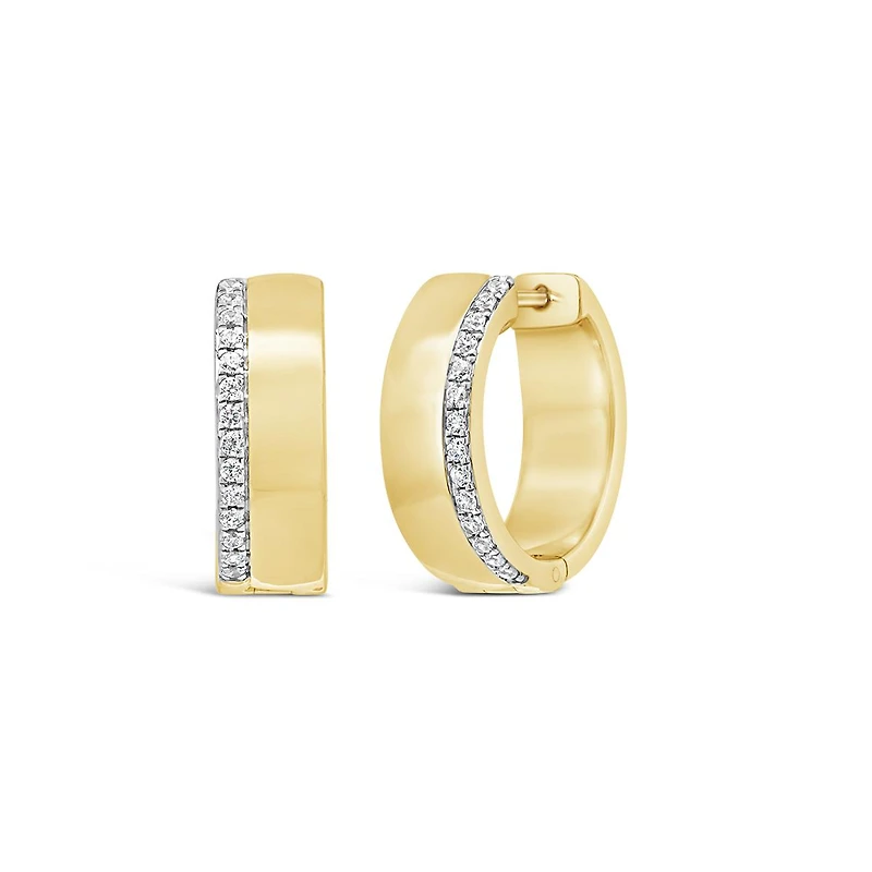 New Brilliance Lab Grown 0.18CTW Diamond Hoops in 18K Yellow Gold Vermeil