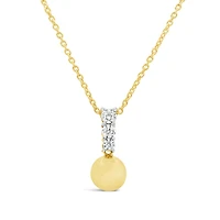 New Brilliance Lab Grown 0.18CTW Diamond Pendant in 18K Yellow Gold Vermeil
