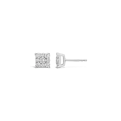 New Brilliance Lab Grown 1.00CTW Diamond Stud Earrings in Sterling Silver