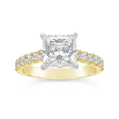 New Brilliance Lab Grown 3.57CTW Diamond Ring in 14K Yellow and White Gold