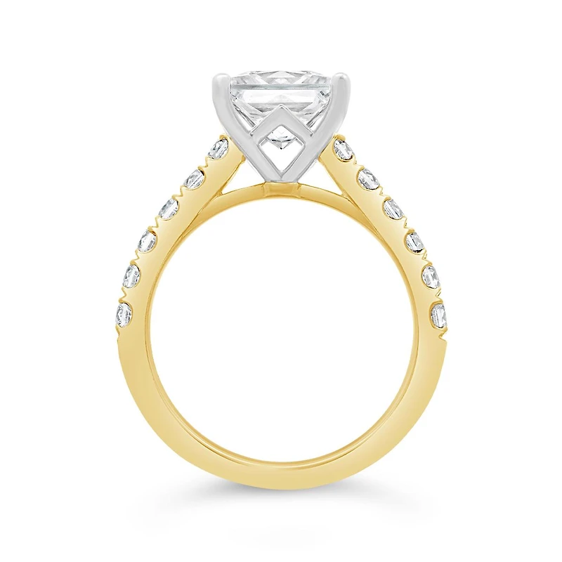 New Brilliance Lab Grown 3.57CTW Diamond Ring in 14K Yellow and White Gold