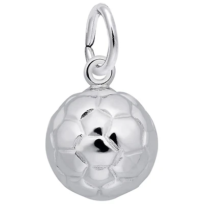 Sterling Silver 3D Hollow Soccer Ball Chain Not Included