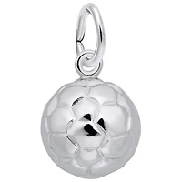 Sterling Silver 3D Hollow Soccer Ball Chain Not Included