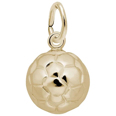 Gold Plated Sterling Silver 3D Hollow Soccer Ball Chain Not Included