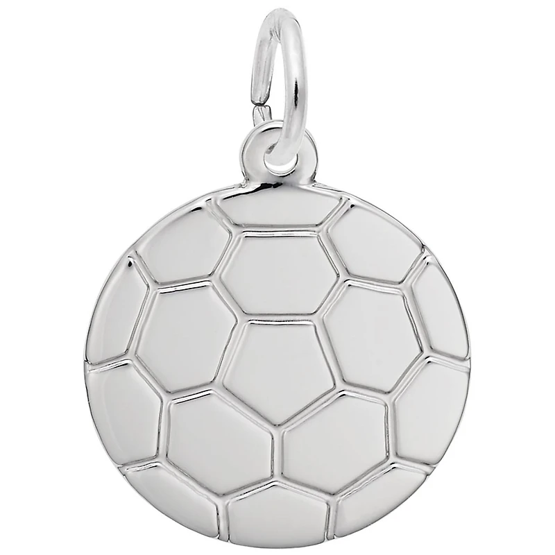Sterling Silver 2D Soccer Ball Chain Not Included