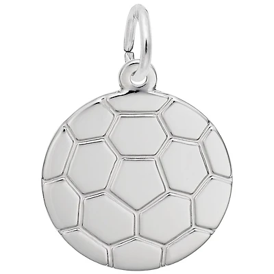 Sterling Silver 2D Soccer Ball Chain Not Included