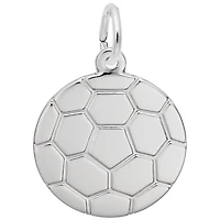 Sterling Silver 2D Soccer Ball Chain Not Included