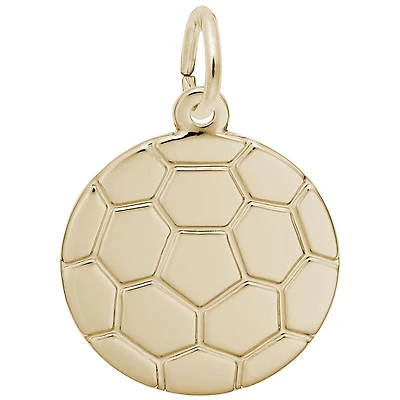 Gold Plated Sterling Silver 2D Soccer Ball Chain Not Included