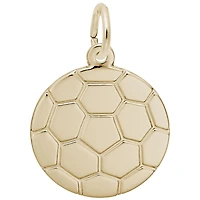 Gold Plated Sterling Silver 2D Soccer Ball Chain Not Included
