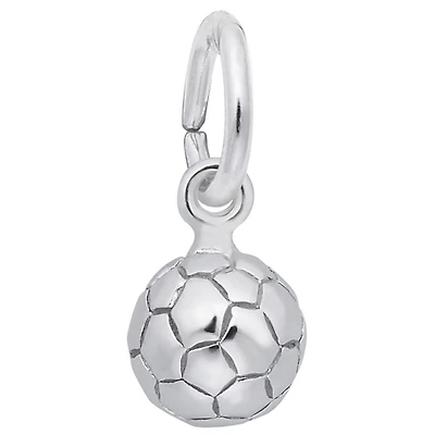 Sterling Silver 3D Solid Soccer Ball Chain Not Included