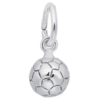 Sterling Silver 3D Solid Soccer Ball Chain Not Included