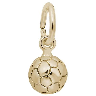 Gold Plated Sterling Silver 3D Solid Soccer Ball Chain Not Included