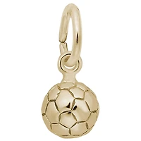 Gold Plated Sterling Silver 3D Solid Soccer Ball Chain Not Included