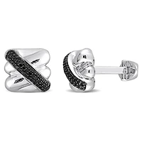 Julianna B Sterling Silver 0.46Ctw Black Diamond Cufflinks