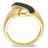 Julianna B 14K Yellow Gold 0.20CTW Black Diamond Crossover Ring