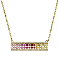 Julianna B Yellow Plated Sterling Silver Multi-Gemstone Necklace 18" + 1.5" Ext