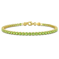 Julianna B Yellow Plated Sterling Silver Peridot Tennis Bracelet 7.25"