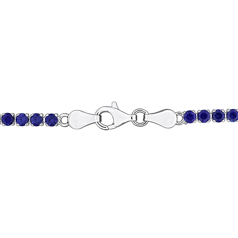 Julianna B Sterling Silver Created Blue Sapphire Tennis Bracelet 7.25"