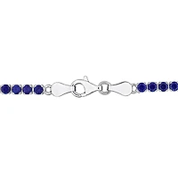 Julianna B Sterling Silver Created Blue Sapphire Tennis Bracelet 7.25"
