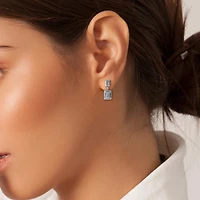 Julianna B 14K White Gold Aquamarine & Diamond Drop Earrings