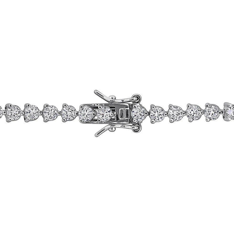 Julianna B Sterling Silver Created Blue & Created White Sapphire Bracelet 7.25"