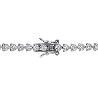 Julianna B Sterling Silver Created Blue & Created White Sapphire Bracelet 7.25"