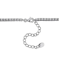 Julianna B Sterling Silver Created Pink & Created White Sapphire Necklace 16"+2