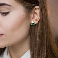 Julianna B Sterling Silver Created Emerald & Created White Sapphire Earrings