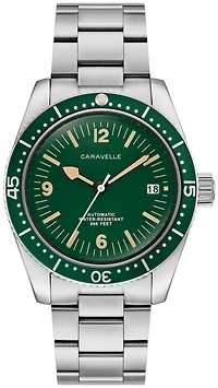 Caravelle Men'S Sea Hunter Green Dial Watch