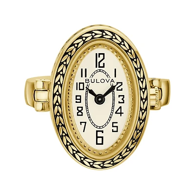 Bulova Women'S Ivory Dial Ring Watch