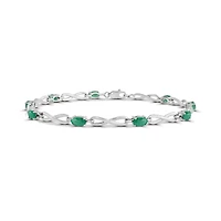 Sterling Silver Emerald Infinty Link Bracelet