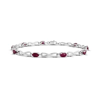 Sterling Silver Ruby Infinty Link Bracelet