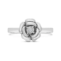 New Brilliance Lab Grown Diamond Flower Ring In Sterling Silver