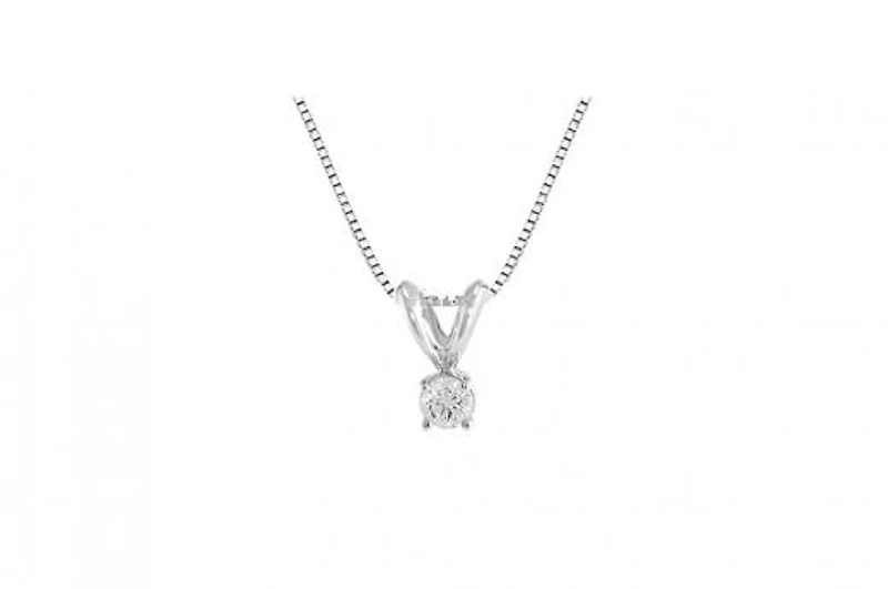 10K White Gold 0.10CT Diamond Pendant