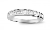 Infinity White Gold Channel Set 0.50CTW Diamond Anniversary Ring