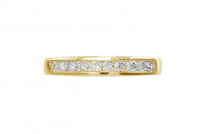 Infinity Yellow Gold Channel Set 0.25CTW Diamond Anniversary Ring