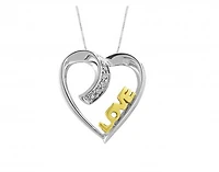 Sterling Silver Diamond Heart Pendant