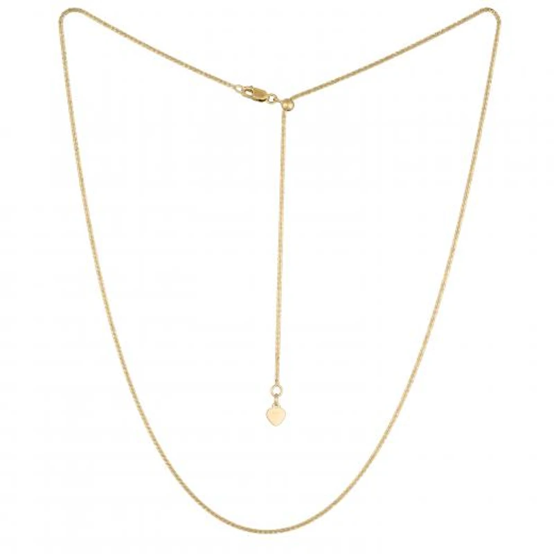 10K Yellow Gold Adjustable to 22" 1.4mm Sparkle Chain