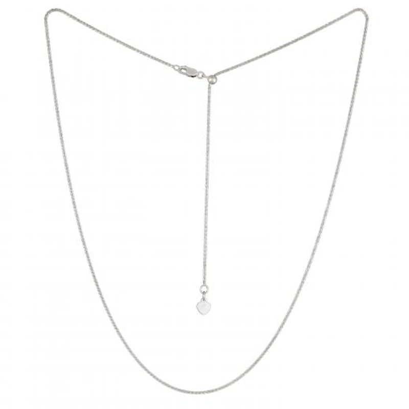 10K White Gold Adjustable to 22" 1.4mm Sparkle Chain